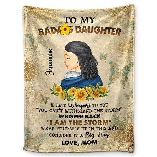 To My Badass Daughter - Personalized Blanket Gift For Women