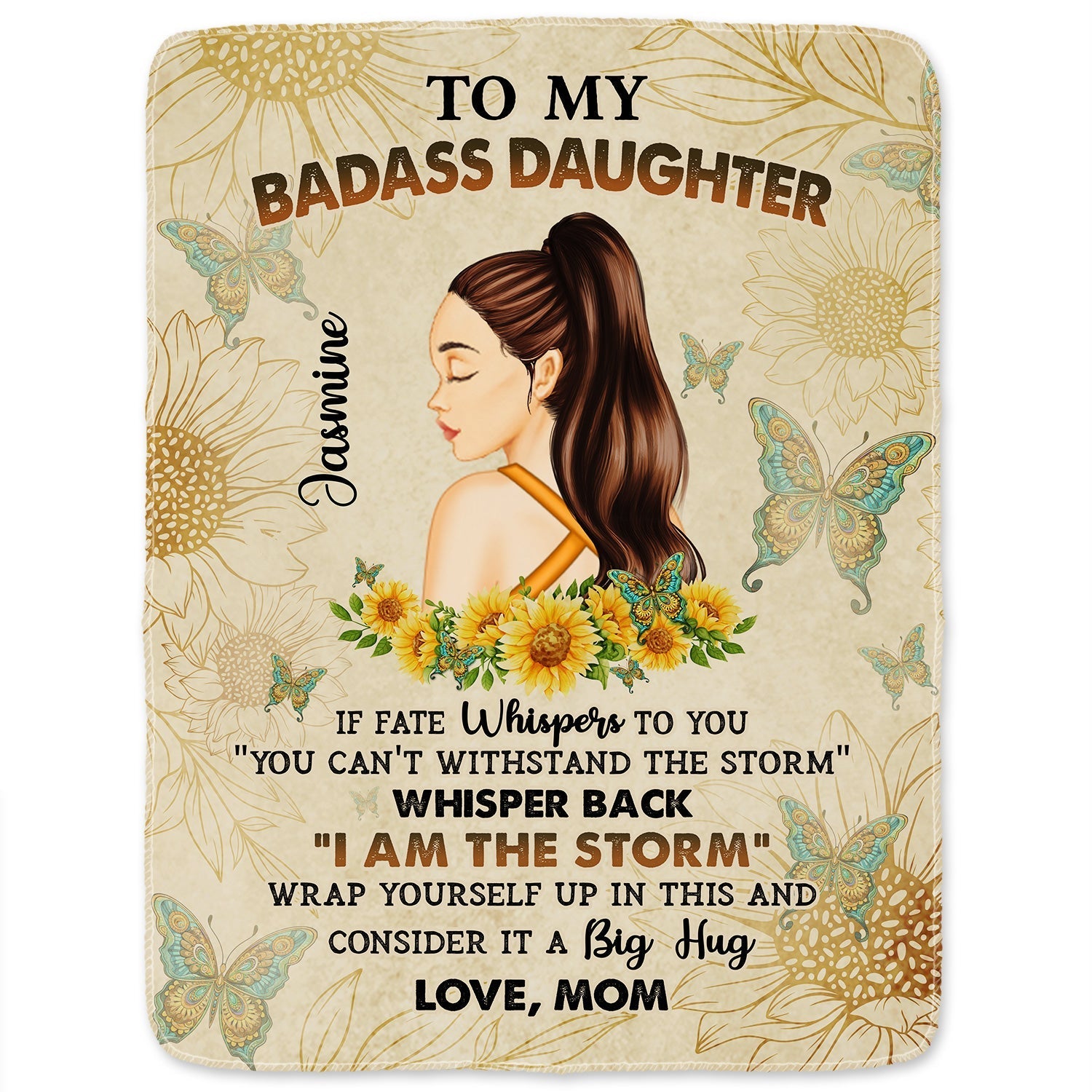 To My Badass Daughter - Personalized Blanket Gift For Women