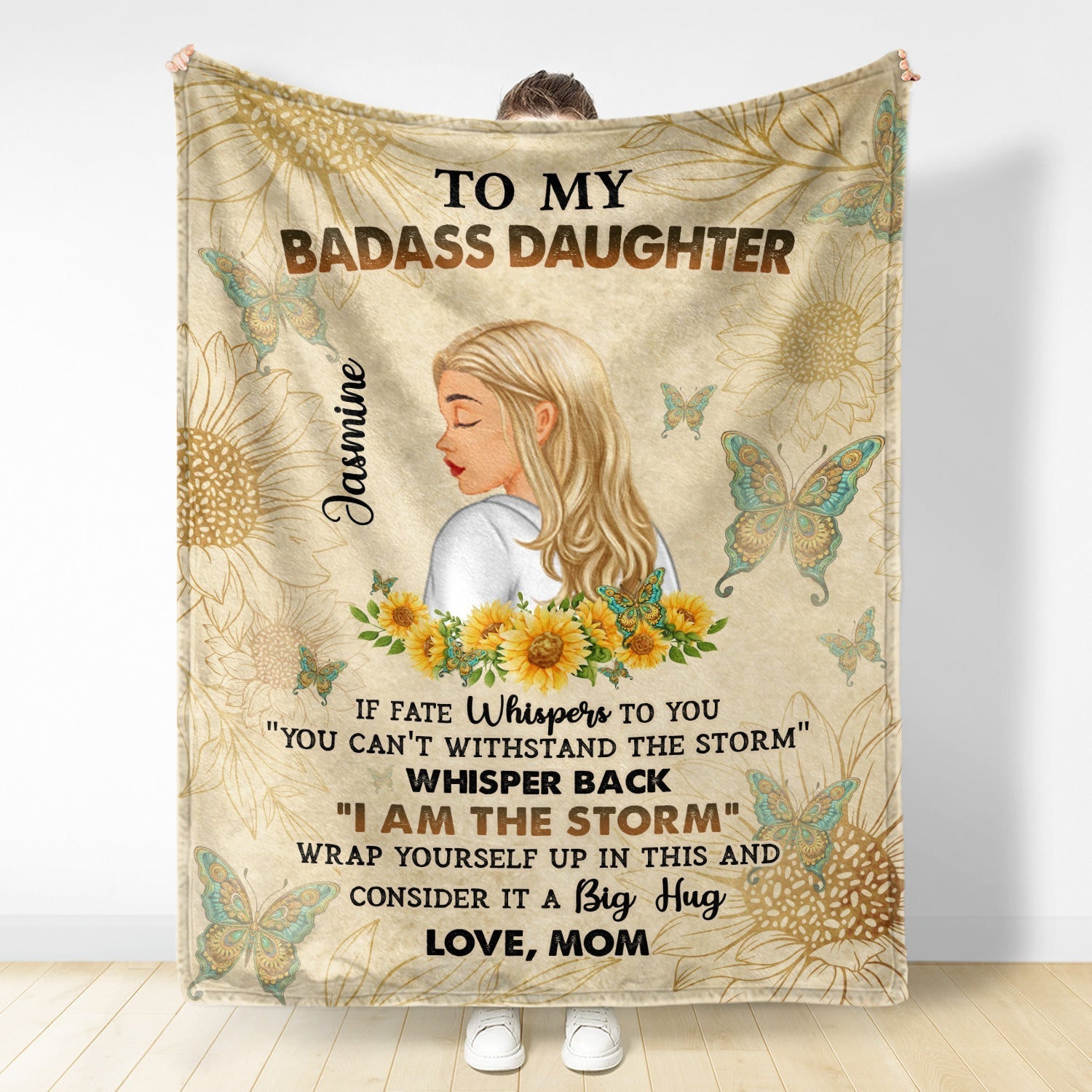 To My Badass Daughter - Personalized Blanket Gift For Women