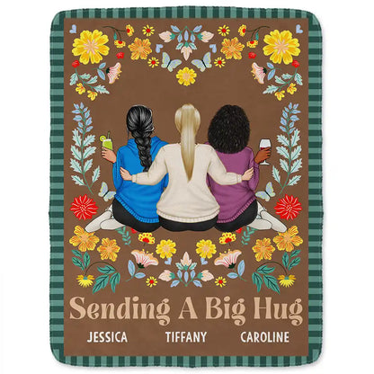 Gift For Sisters, Gift For Bestie - Wraping You In Love - Personalized Fleece Blanket, Sherpa Blanket