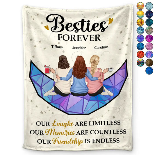 Gift For Bestie - Our Friendship Is Endless Besties Forever - Personalized Fleece Blanket, Sherpa Blanket