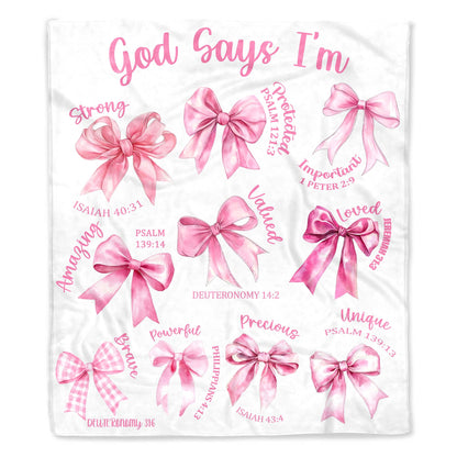 God Says I'm Loved And Valued Pink Bows And Biblical Verses