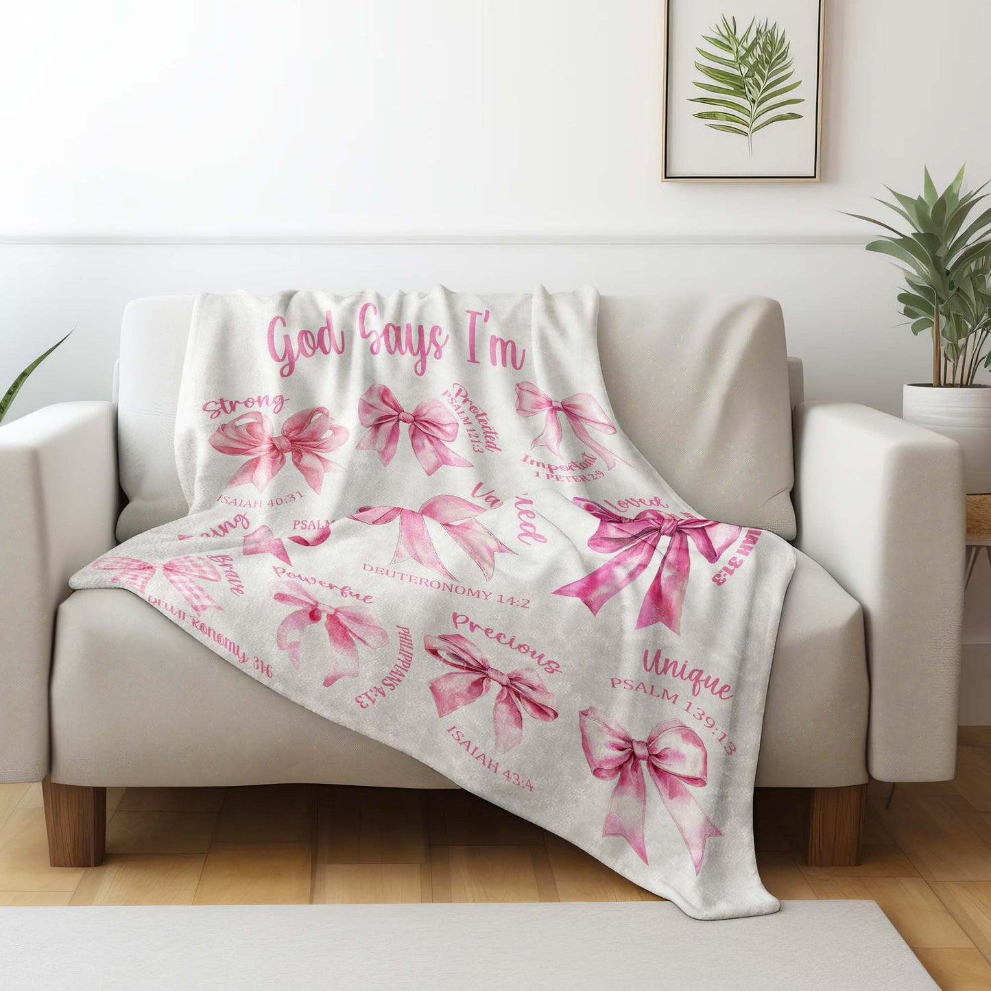 God Says I'm Loved And Valued Pink Bows And Biblical Verses