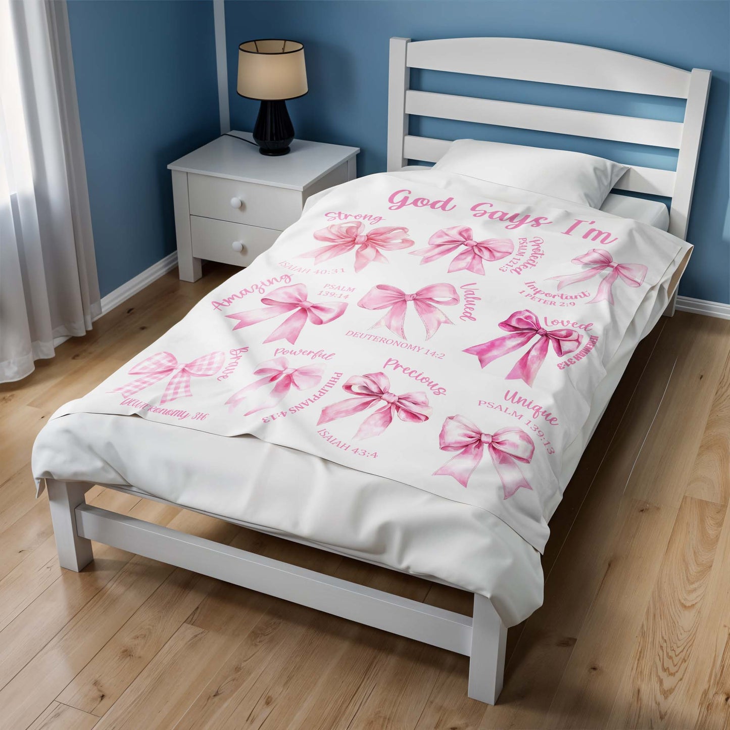 God Says I'm Loved And Valued Pink Bows And Biblical Verses