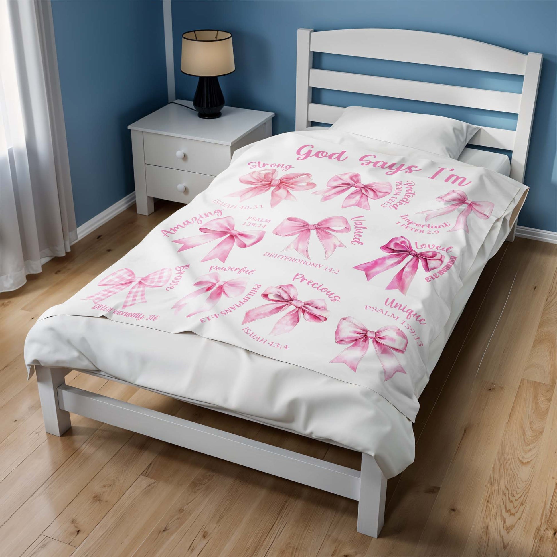 God Says I'm Loved And Valued Pink Bows And Biblical Verses