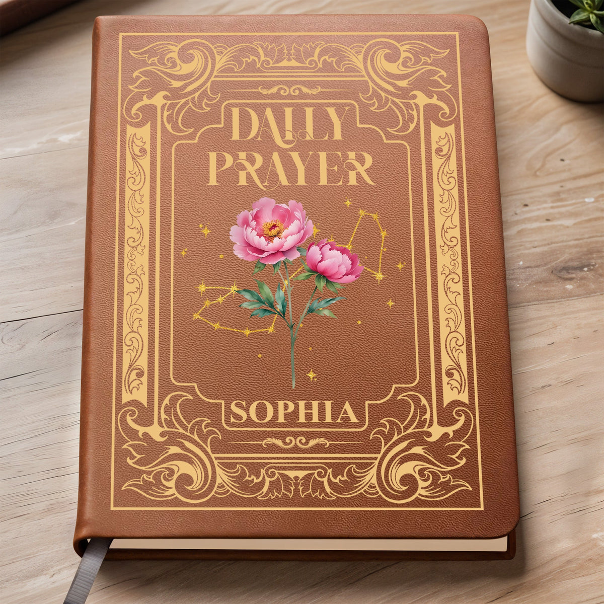 Daily Prayer Embossed With Flowers And Constellations