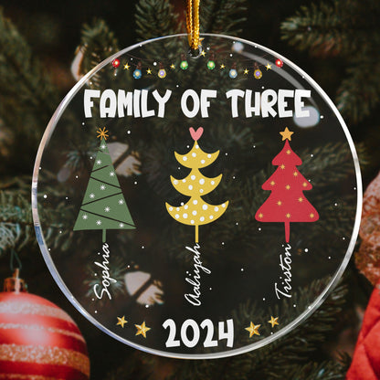 Family Colorful Christmas Trees - Personalized Acrylic Ornament