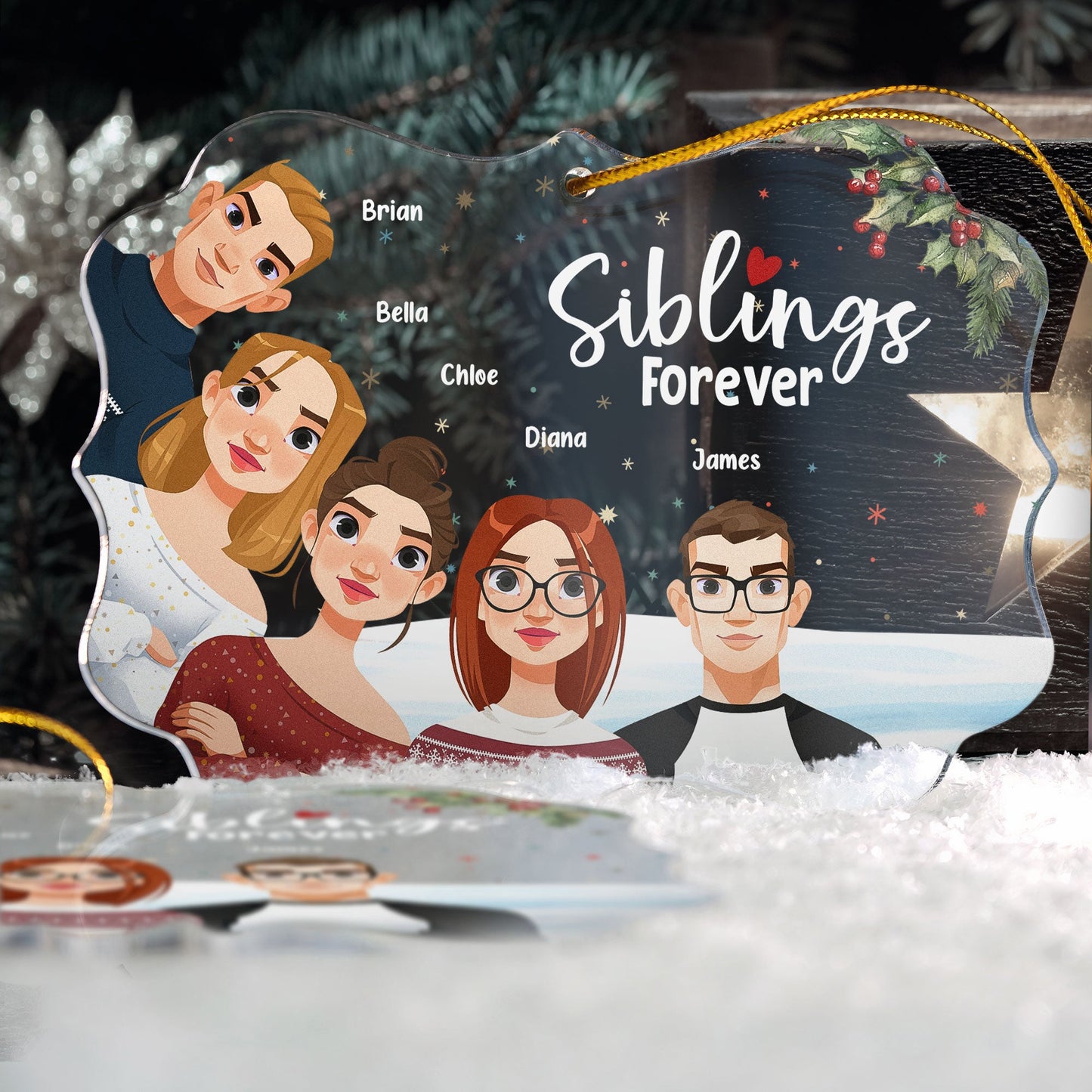 Family Forever - 2024 Version - Personalized Acrylic Ornament