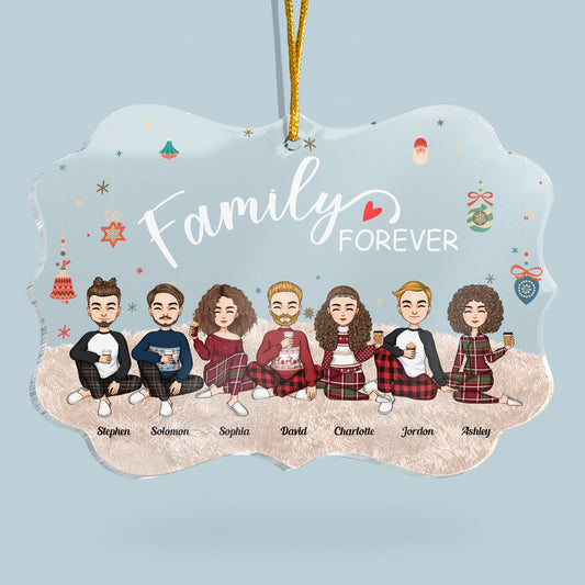 Personalized "Family FOREVER" Christmas Ornament - Custom Family Keepsake