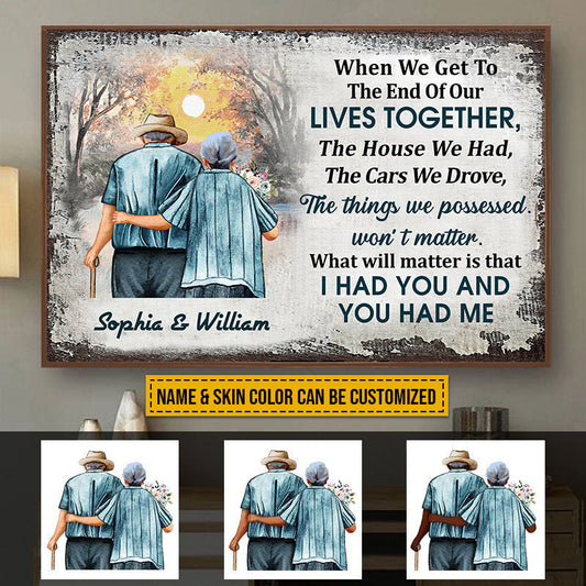 When We Get Skin - Personalized Custom Family Old Couple Husband Wife Poster / Canvas