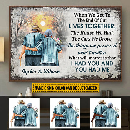When We Get Skin - Personalized Custom Family Old Couple Husband Wife Poster / Canvas