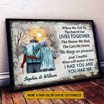 When We Get Skin - Personalized Custom Family Old Couple Husband Wife Poster / Canvas