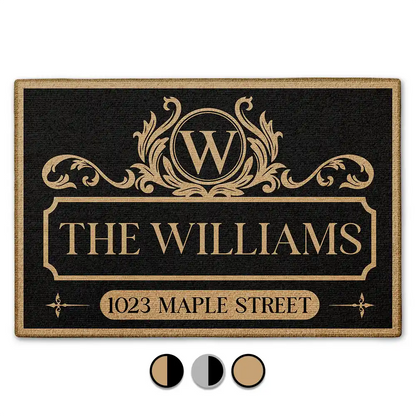 Family, Gift For Couples - Family Monogram With Address Vintage Decor - Personalised Doormat