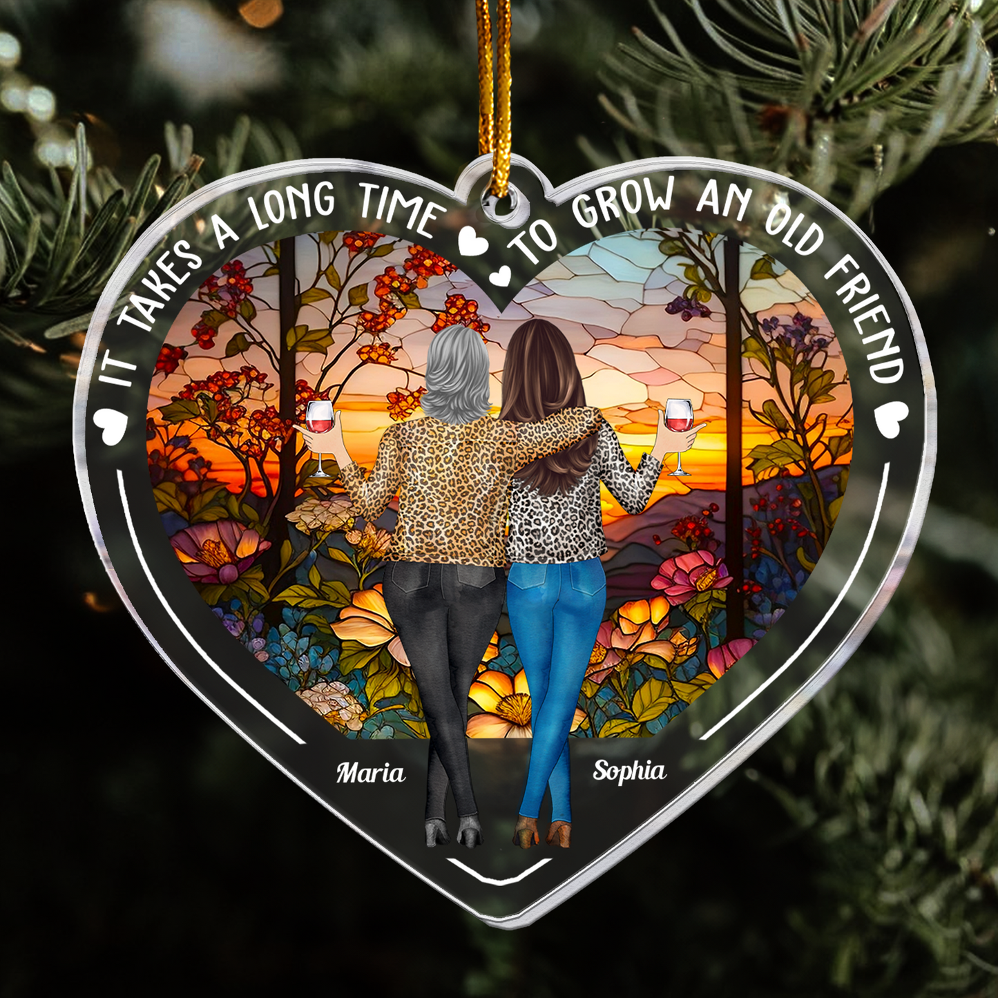 Personalized Best Friend Ornament: 'Long Time To Grow An Old Friend' Keepsake