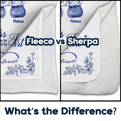 Gift For Bestie,Gift For Sisters,Gift For Women,Long Distance,Christmas,Happy - Friends Sisters Will Always Be Connected By Heart Chinoiserie Toile Besties - Personalized Fleece Blanket, Sherpa Blanket