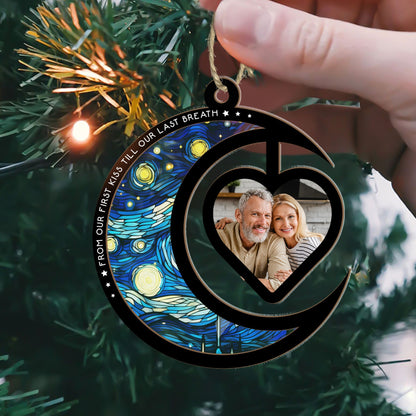 From Our First Kiss Till Our Last Breath - Personalized Photo Suncatcher Ornament