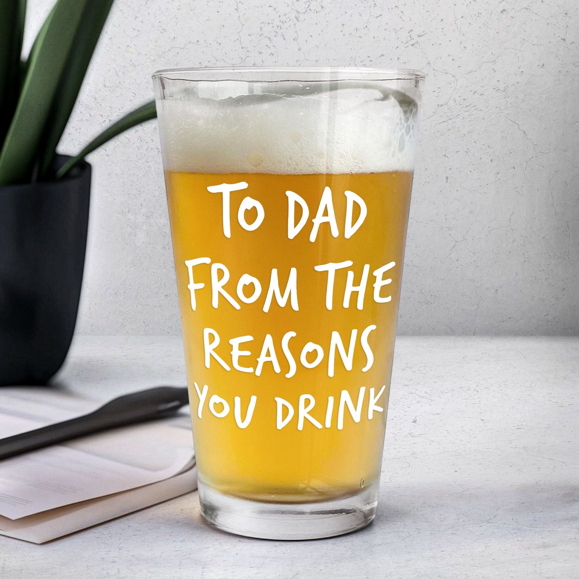 Personalized "Reasons You Drink" Beer Glass - A Special Father’s Day Gift for Dad