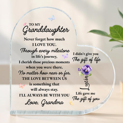 To My Granddaughter, Love Always Stays With Beautiful Butterflies and Flowers