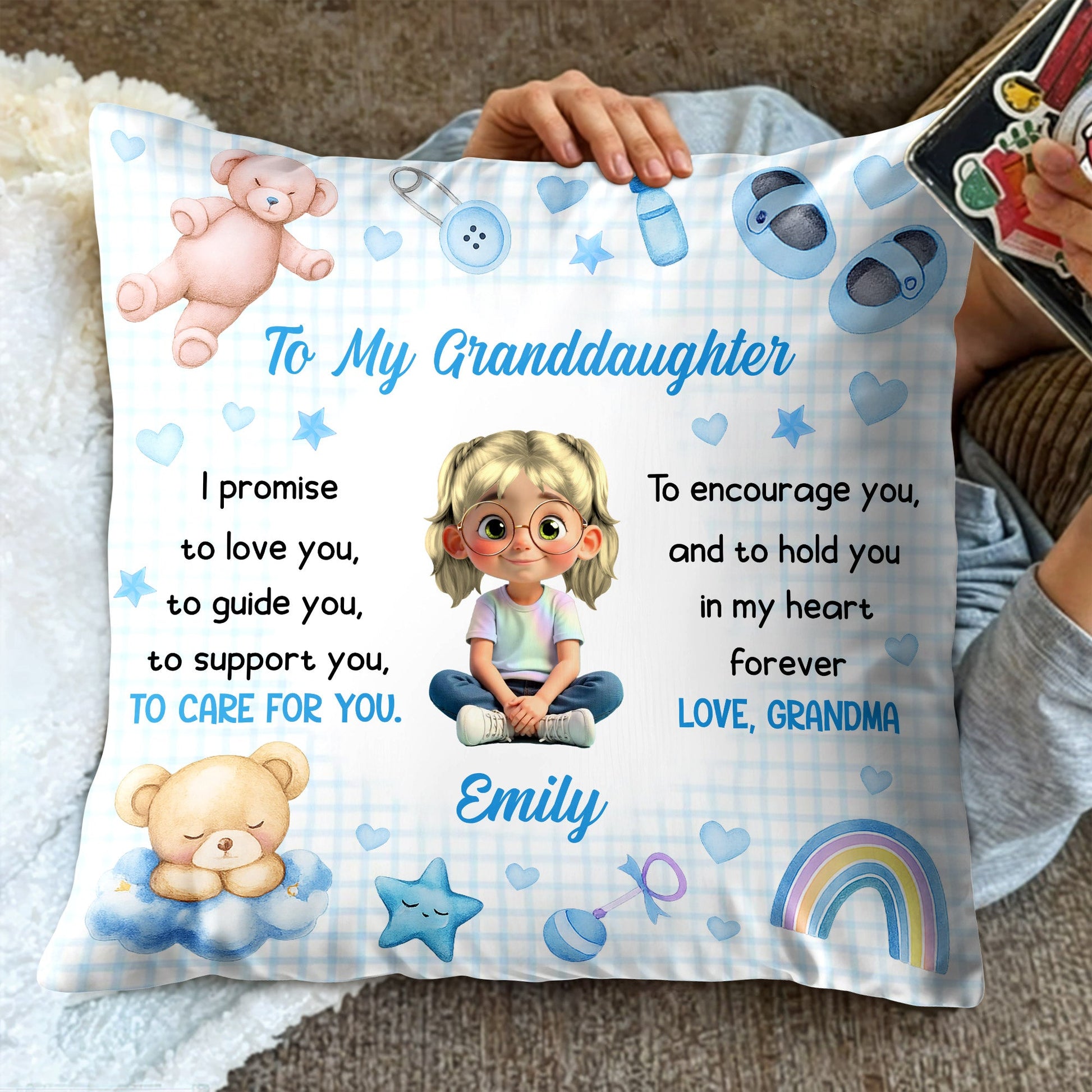 To My Granddaughter Love Promise Pillow