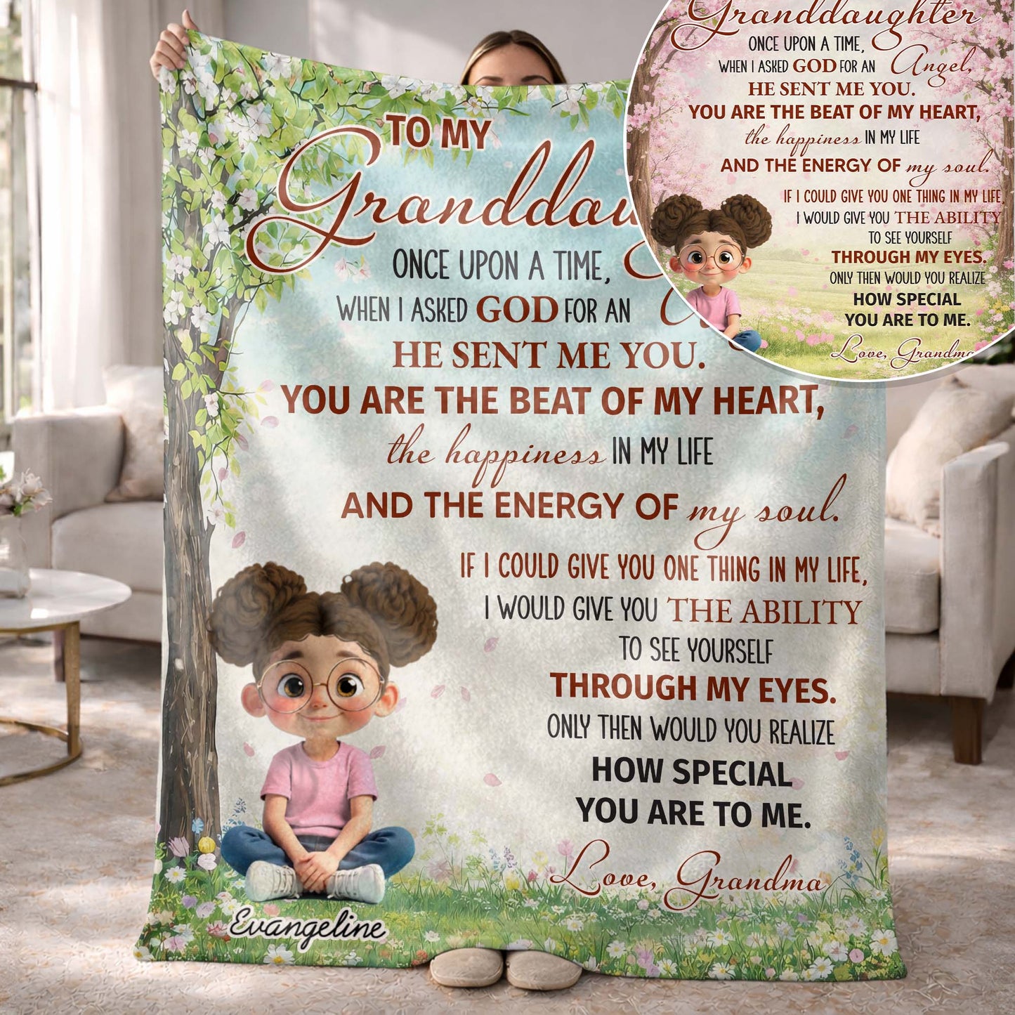 To My Granddaughter, Once Upon A Time, Glasses And Flowers