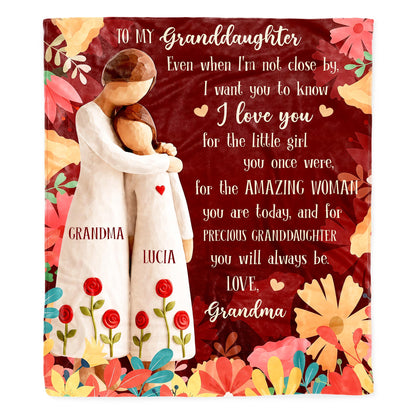 To My Granddaughter, Love From Grandma With Roses