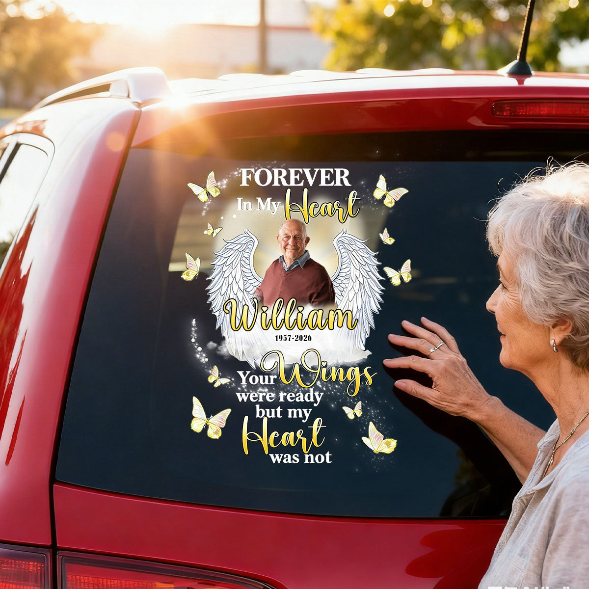 Forever In My Heart - Personalized Custom Photo Car Window Sticker
