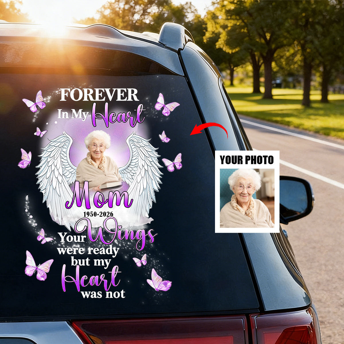 Forever In My Heart - Personalized Custom Photo Car Window Sticker