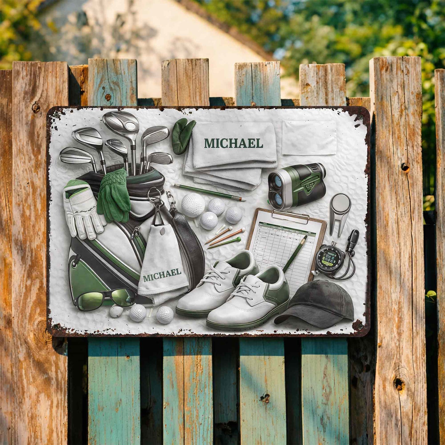Personalized Golf Metal Sign personalization view for Dad