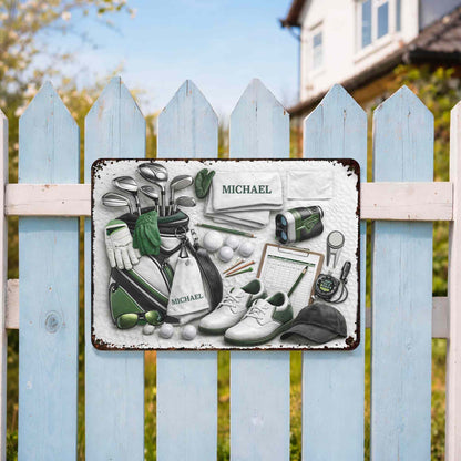 Metal Sign material and size view - Personalized Golf Metal Sign