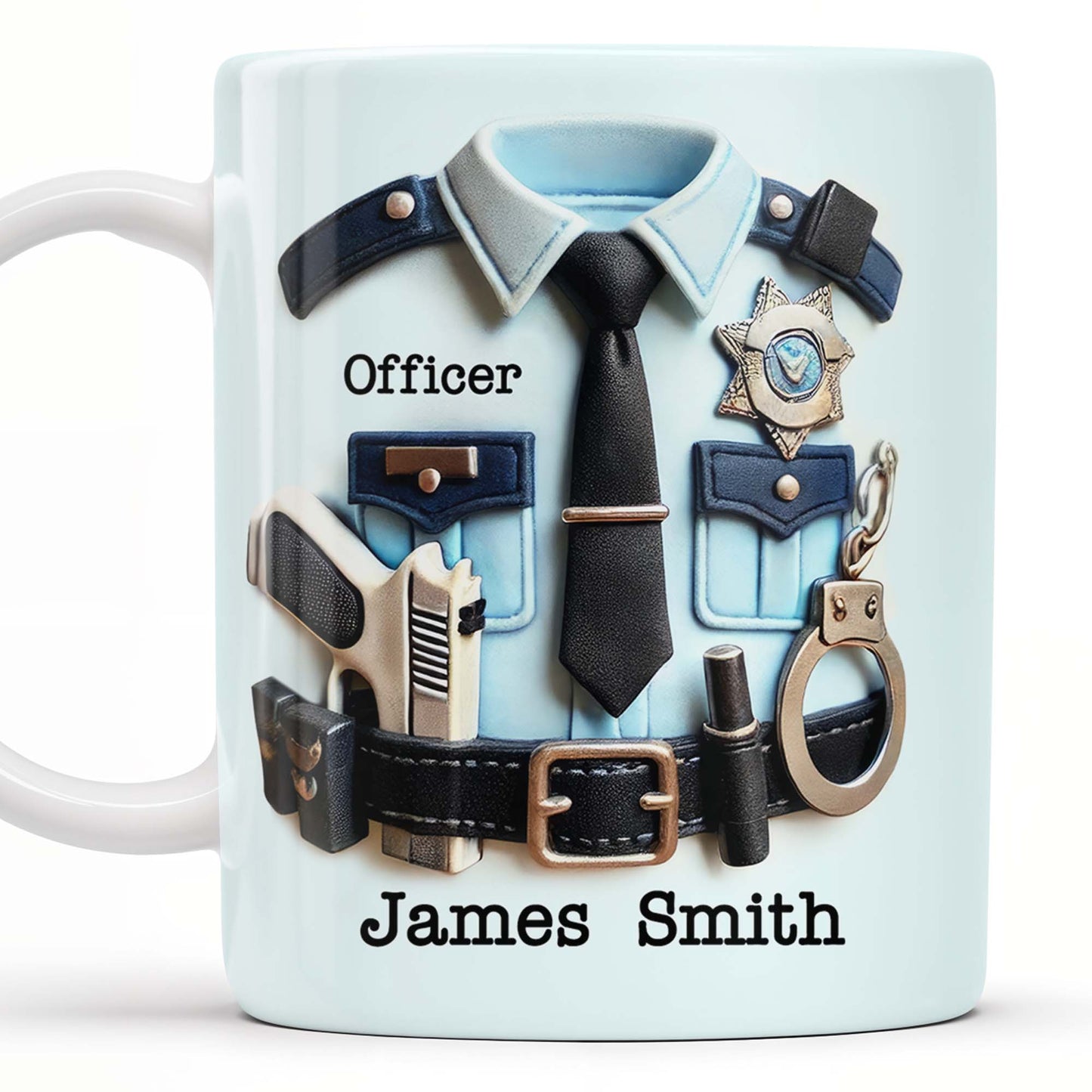 Custom Police Officer Mug for Military / Veteran with personalized design details for meaningful gifting image 6