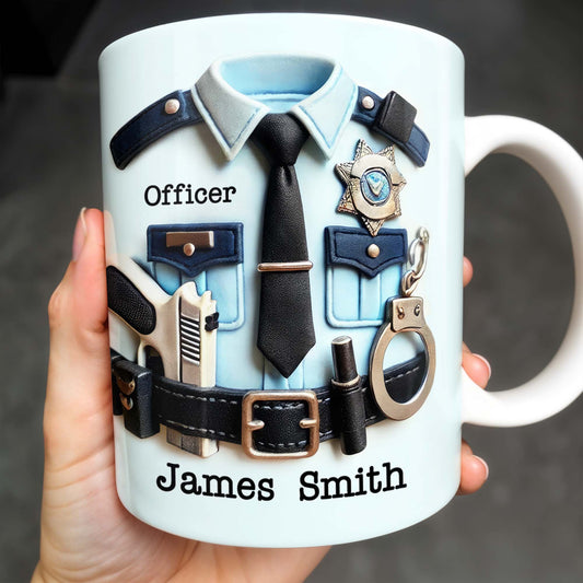 Custom Police Officer Mug for Military / Veteran with personalized design details for meaningful gifting