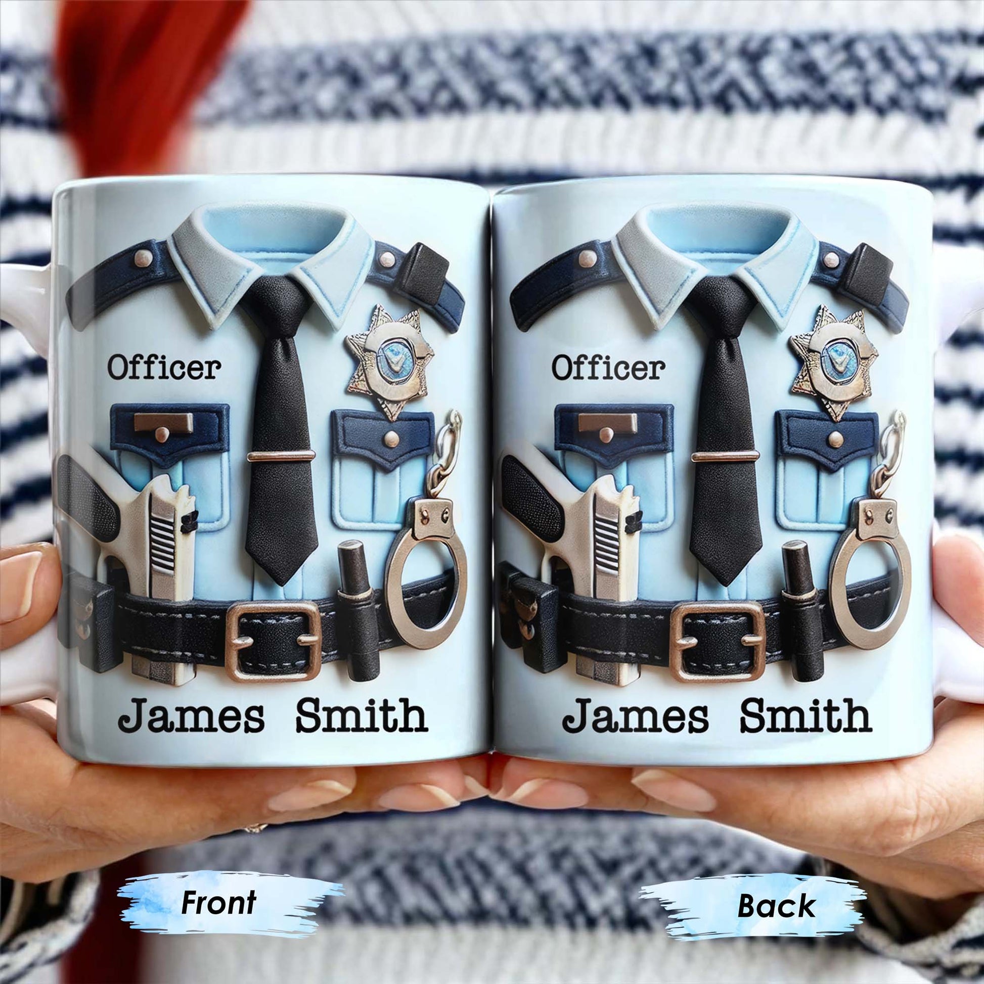 Custom Police Officer Mug for Military / Veteran with personalized design details for meaningful gifting image 7