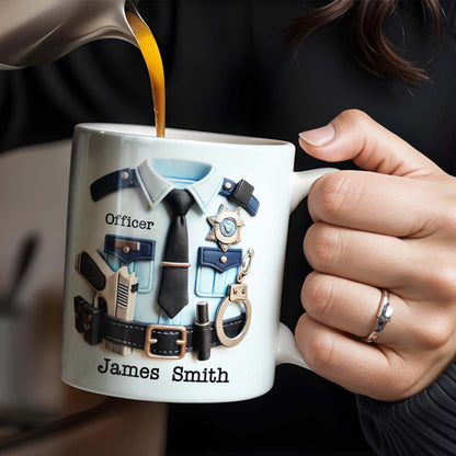 Mug material and size view - Custom Police Officer Mug