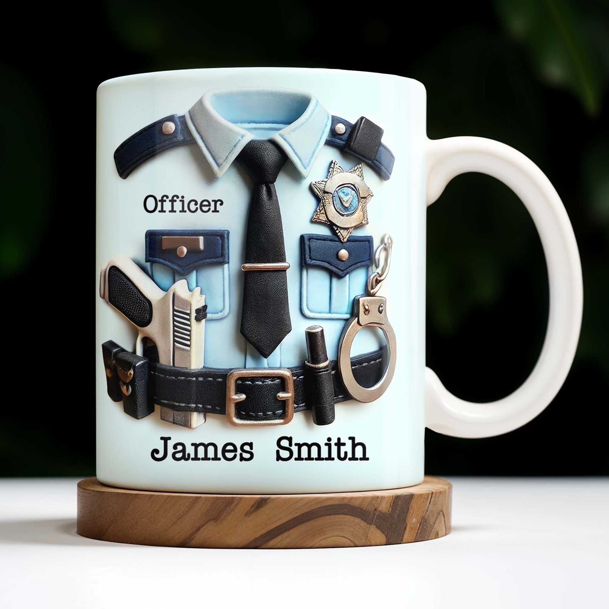 Custom Police Officer Mug for Military / Veteran with personalized design details for meaningful gifting image 8