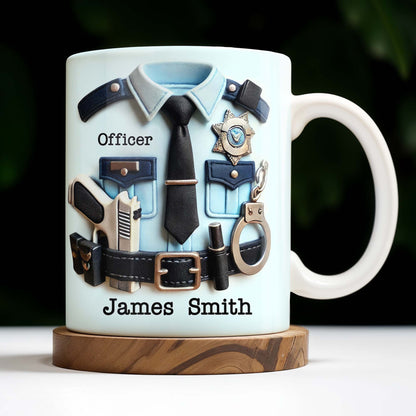 Custom Police Officer Mug for Military / Veteran with personalized design details for meaningful gifting image 8