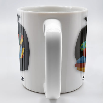 Personalized Teacher Coffee Mug - Featuring Glasses, Books, Apple, Markers & Lab Coat