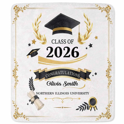 Personalized Graduation Blanket for Daughter/Granddaughter with personalized design details for meaningful gifting image 6