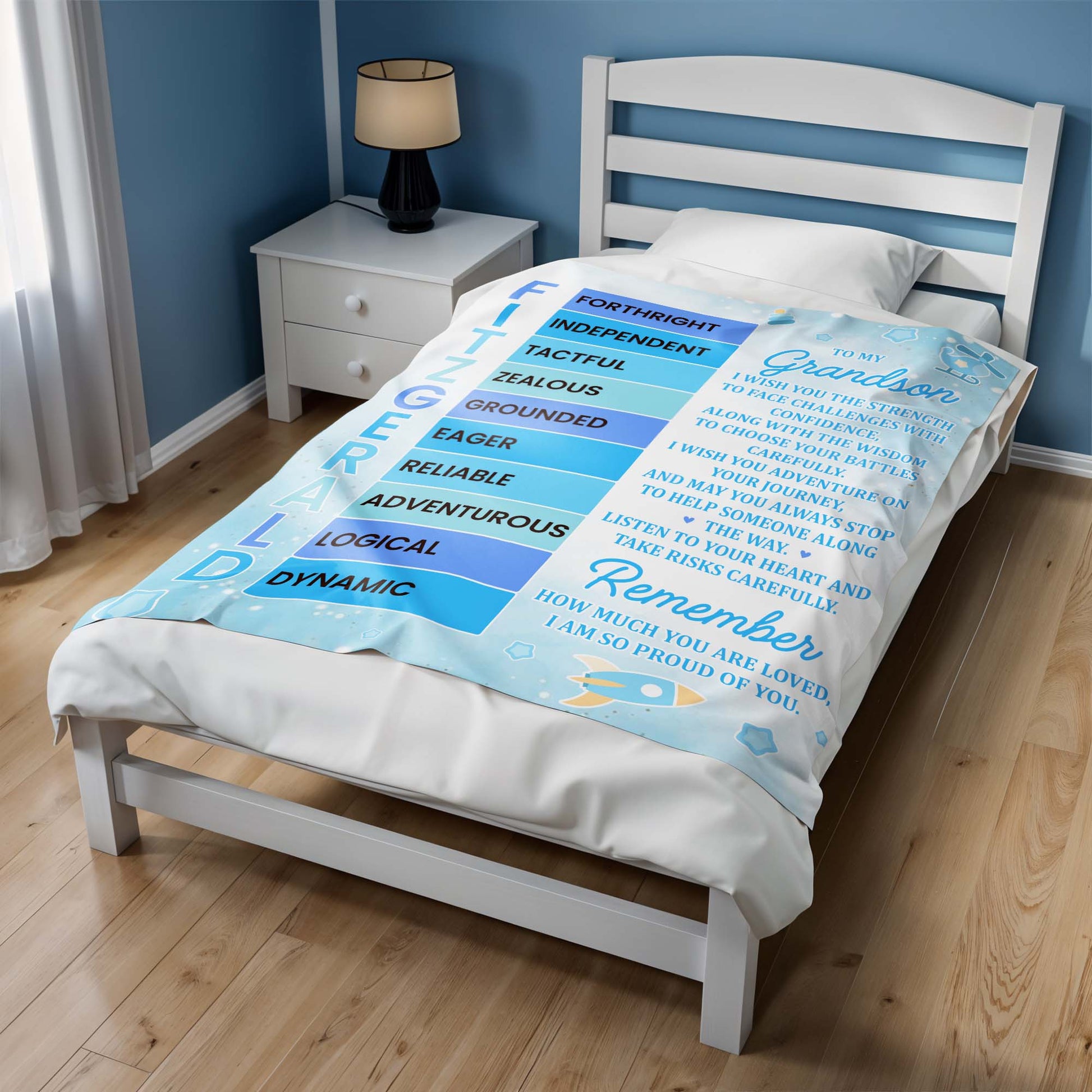 Grandson Encouragement And Love Custom Blanket