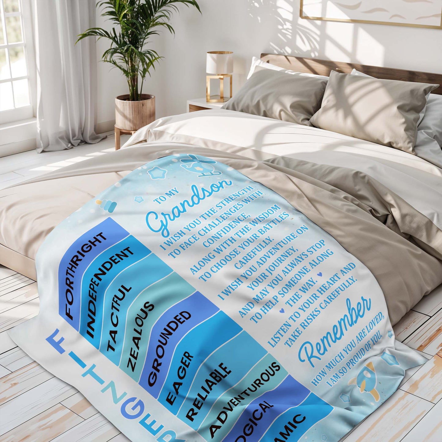 Grandson Encouragement And Love Custom Blanket