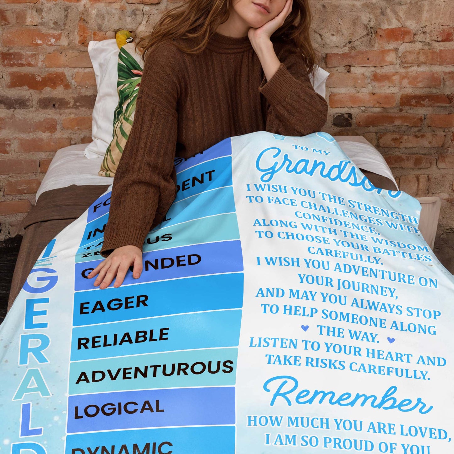 Grandson Encouragement And Love Custom Blanket