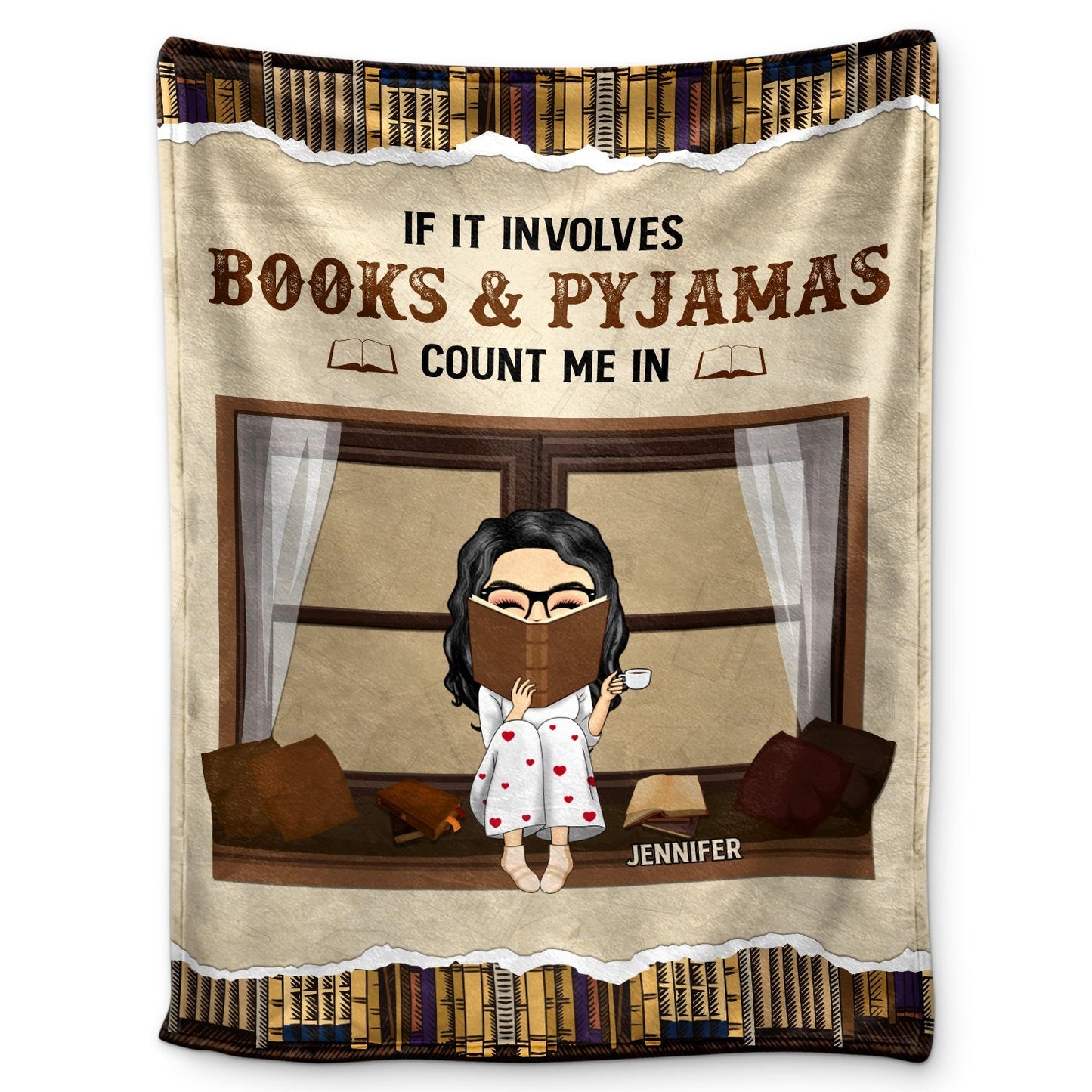 If It Involves Books And Pijamas Count Me In - Personalized Custom Reading Blanket