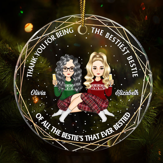 Personalized Bestie Christmas Ornament: 'Bestiest Bestie' Keepsake Gift