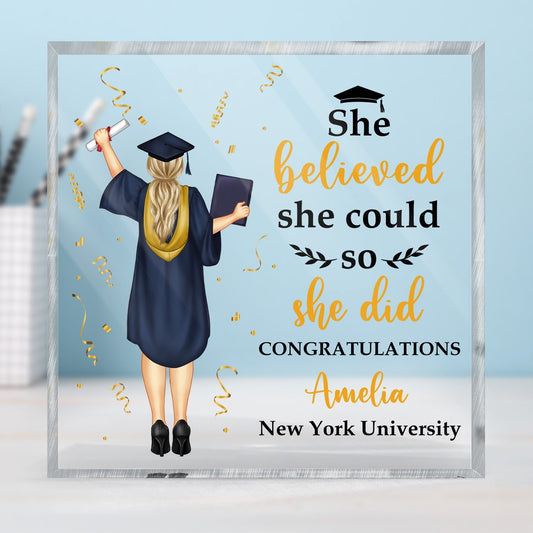 Personalized Graduation Plaque for Daughter/Granddaughter with personalized design details for meaningful gifting