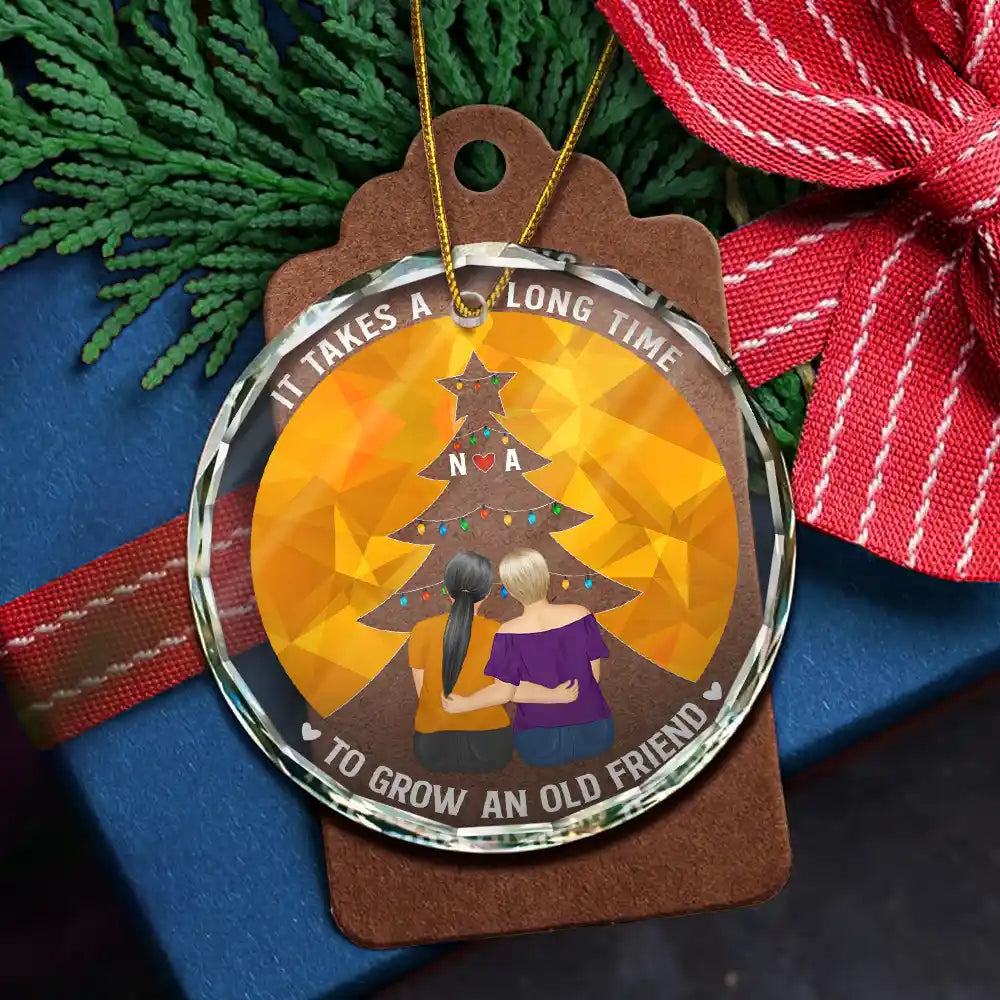 Grow An Old Friend - Personalized Circle Glass Ornament