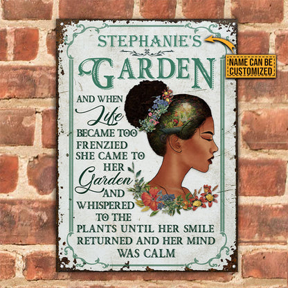 Garden Black Girl And When Life Became - Personalized Custom Classic Metal Signs