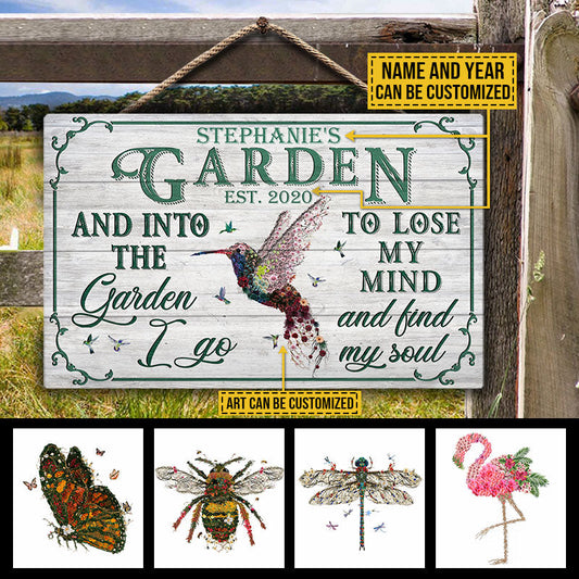 Garden Floral Art Find My Soul Custom Wood Rectangle Sign