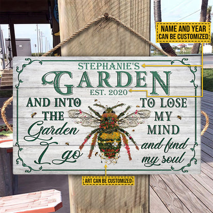 Garden Floral Art Find My Soul Custom Wood Rectangle Sign