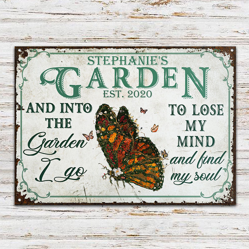 Personalized Garden Floral Art Find My Soul Custom Classic Metal Signs-Metal Sign-PRINTS10