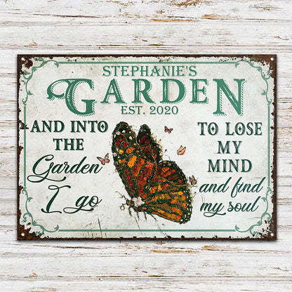 Personalized Garden Floral Art Find My Soul Custom Classic Metal Signs-Metal Sign-PRINTS10