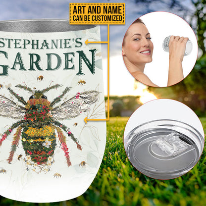 Personalized Garden Lover's "Into The Garden I Go" Stainless Steel Wine Tumbler